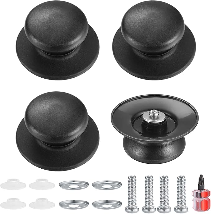 4 Pcs Pot Lid Knob, Universal Replacement Pan Lid Cover Knobs, Kitchen Cookware Knob Handle, Bakelite Circular Handgrip