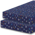 DTEX HOMES 2 x Cot Bed Sheets Super Soft Breathable Polycotton Fitted Sheet 140 x 70 cm (Multi Stars Blue-70 x 140cm)