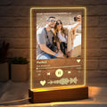 Personalised Spotify Plaque with Photo & LED - Custom Music Song Gift for Him/Her, Boyfriend/Girlfriend, Parents - Birthday, Christmas, Valentines Present - Acrylic Keepsake for Men Women