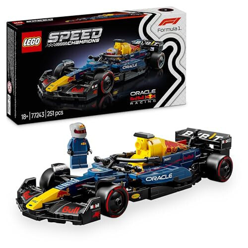 LEGO Speed Champions Oracle Red Bull Racing RB20 F1 Race Car Model with Driver Minifigure - Display Set for Adult Motorsport & Racing Fans 77243