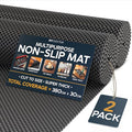 DIY Doctor Anti Slip Gripper Rolls 2 Pack – 190 x 30cm Non Slip Rug Underlay for Laminate Flooring – Carpet and Rug Grippers – Rubber Mat Shelf and Drawer Liner - Black