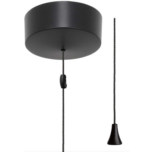 Taps2Traps Matt Black Bathroom Light Pull Switch With Black Cord & Toggle 2 Way 6A