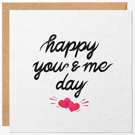 Happy Anniversary Card for Husband and Wife - Valentines Day Card for Him or Her - Happy You & Me Day - Romantic Greeting Card for Boyfriend, Girlfriend