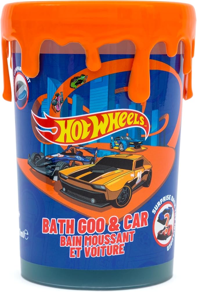 Hot Wheels Children's Bath Goo & Toy Car - Bath Goo 200ml - Children's Bath Goo - Bubble Bath - Bath Slime