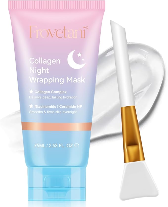 Collagen Night Wrapping Mask, Bio Collagen Peel Off Facial Mask Beauty Mask Korean Skincare Mask Moisturize, Smooth & Firm Skin Overnight, 75ml