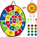 26 Inches Kids Dart Board Set, Dart Board for Kids, Double Sided with 12 Sticky Balls, Indoor Outdoor Party Games Toys for 3 4 5 6 7 8 9 10 11 12 Year Old Boy Girl and Adult
