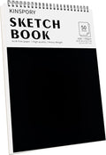 KINSPORY Sketchbook A4, Sketch Pad - 21 x 29.7cm, 100 Pages (50 Sheets) 100gsm Acid-Free Art Drawing Pad, Spiral Bound Drawing Paper, Painting Writing Sketching Pad for Kids Adult Teens Girls Boys
