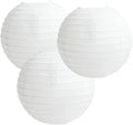 White Paper Lanterns Packs of 3 Round Paper Lanterns Lampshade Party Decorations (All White, 12" (30 Cm))