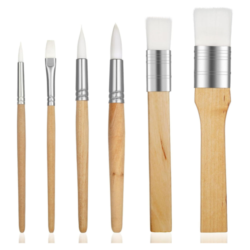 Art Paint Brushes Set 6Pieces Wooden Paintbrushes for Artists Adults Kids Body Face Painting,Acrylic Painting Watercolor