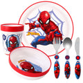 Spiderman Kids 6 Piece Dinner Set - Plate/Bowl/Cup/Knife/Fork/Spoon