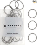 Heliums Small Hair Bands - Grey - 2mm Hair Ties, 48 Count, 2.5cm Mini Hair Bobbles for Small Ponytails, Braids and Kids