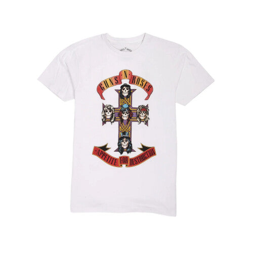(11-12 Years, White) Guns N Roses Childrens/Kids Appetite For Destruction T-Shirt
