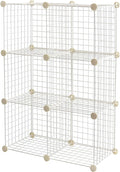 Amazon Basics 6 Cube Wire Grid Stackable Storage Shelves, 66 x 32 x 96.5 cm, White