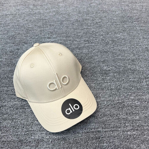 (Khaki) Alo Letter Embroidery Baseball Cap For Women Casual Sun Protection Hat Fashion