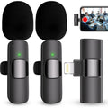Caymuller Wireless Lavalier Mic for iPhone/iPad (Lightning) - Clip-On, Omnidirectional, 66ft, 8h Battery, Auto Recording