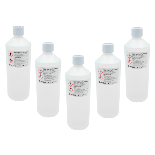 Hexeal 99.9% Isopropyl Alcohol 5L - 5 x 1L IPA for Sanitising & Cleaning