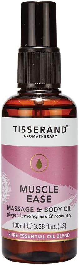 Tisserand - Muscle Ease - Massage and Body Oil - Ginger, Lemongrass and Rosemary - 100% Natural Pure Essential Oils - 100ml