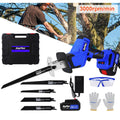 (2 Batteries) Cordless Brushless Reciprocating Saw 21V Electric Saw with 4 Saw Blades Various Speed for Cutting Metal Wood PVC Pipe