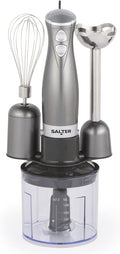 Salter Cosmos 3-in-1 Hand Blender – Whisk, Blender & Chop, Food Processor, Vegetable Chopper, Stainless Steel Blades, 500ml Chopping Bowl, Whisk & Blender Attachments, 2 Speeds, 350W, EK2827GUNMETAL