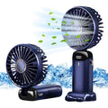 Jsdoin Hand Held Fan Handheld USB Rechargeable Fans 5 Speeds Battery Operated Mini Fan Foldable Desk Desktop Fans LED Display for Home, DarkBlue