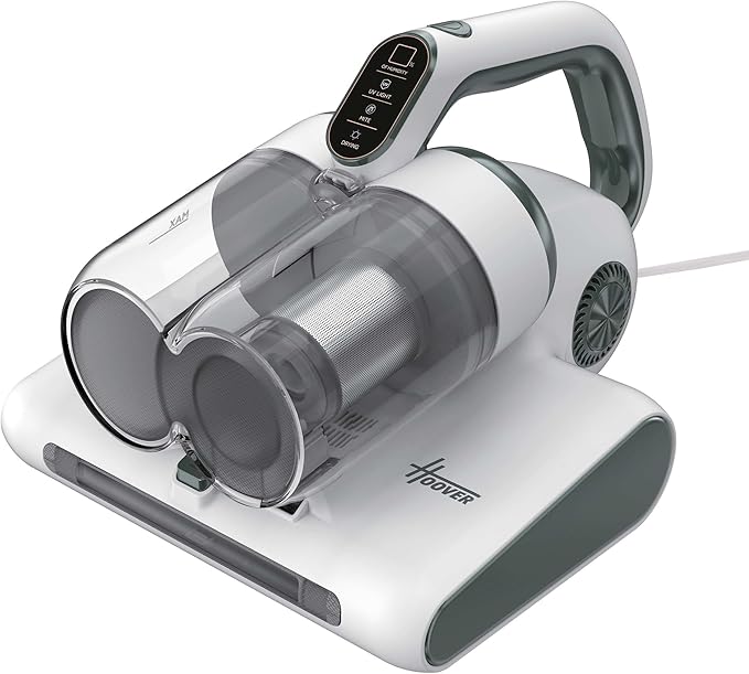 Hoover HMC510 Mattress Vacuum Cleaner with UV Light - 4 in 1 Handheld Dust Mite Vacuum Cleaner for beds and sofas - Dust Sensor, Mite Removal, UV-C Light, Anti-allergen