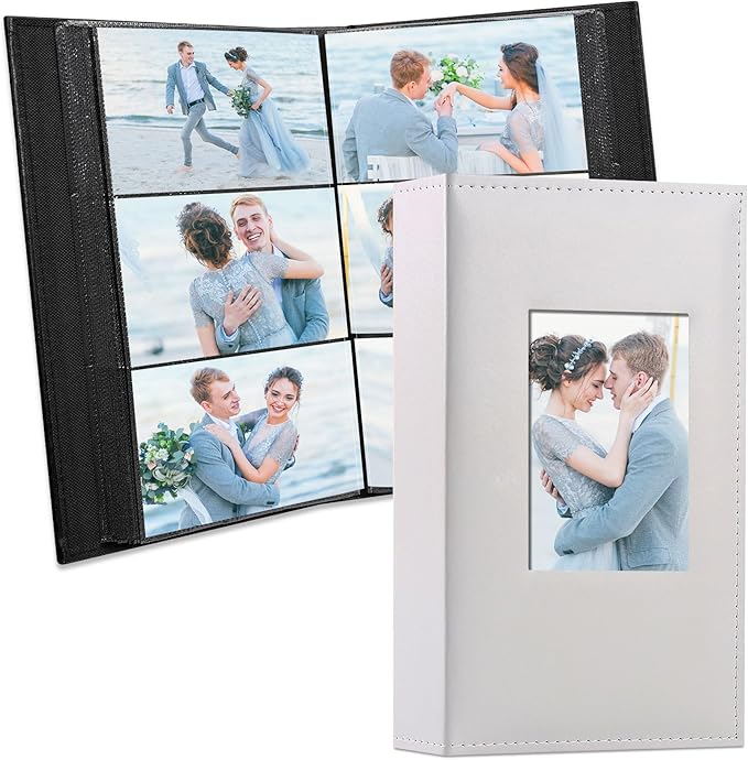 Vienrose Photo Albums Slip in 6x4 300 Photos Leather Cover Extra Large Capacity for Family Wedding Anniversary Baby Vacation
