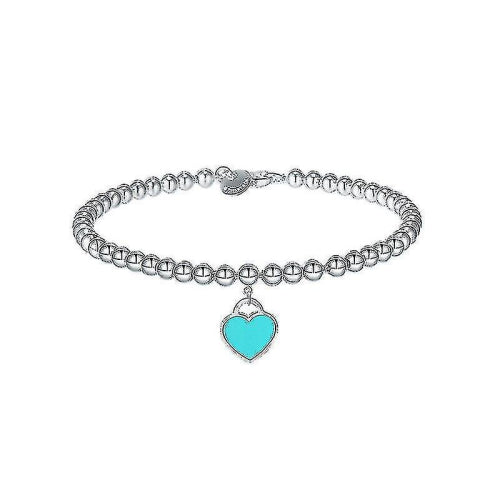(green, 18cm) Tiffany Bracelet 925 Sterling Silver Bracelet Fashion Cute Retro All Match Jewelry Trend Bracelet