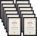 Giftgarden 12 Pack A4 photo Frames, Black A4 Picture Frame Certificate Frames for Wall Hanging and Tabletop Display