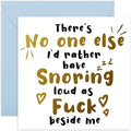 Funny Valentines Day Card – “Snoring Loud” – Anniversary for Him, Her, Women, Men, Girlfriend, Boyfriend, Wife, Husband, Spouse, Partner - Comes with Stickers