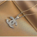 (Silver) Cc Pendant Necklace High-end Temperament Pendant Necklace Simple And Versatile
