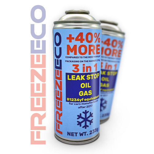 FreezeECO R1234YF 3-in-1 LeakStop + Oil + Gas Aircon Top Up (400ml) - AC Refill