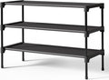 Kitsure Shoe Rack - Premium Non-Woven Shoe Rack Shelf, Shoe Organizer for Closet, Entryway, Garage & Corridor, Sturdy & Durable Long Stackable Shoe Shelves, 63 x 30 x 39 cm, Black