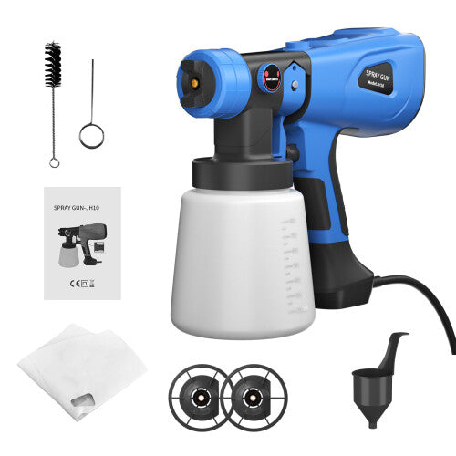 600W Electric HVLP Paint Sprayer with 1000ml Cup - 3 Spray Modes, 3 Nozzles, Detachable & Easy-Clean - Ideal for Walls & Furniture