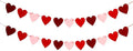 VEYLIN Felt Heart Garland Banner Valentine's Day Heart Hanging Bunting Banner for Wedding Home Party Decoration