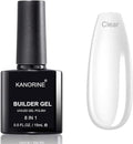 Gel Nail Polish Builder Gel,Nail Glue Gel, 8-in-1 UV/LED Clear Gel Builder for Nails, Hard GelBuilder NailStrengthener Extension GelBaseRhinestone False Nail Tips, in a Bottle 15ML HardGel