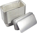 Zuvo 50 Large Aluminium Disposable Reusable Foil Food Container with Lids, 600 milliliters, Silver
