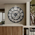 60CM EXTRA LARGE ROMAN NUMERALS SKELETON WALL CLOCK OPEN FACE ROUND