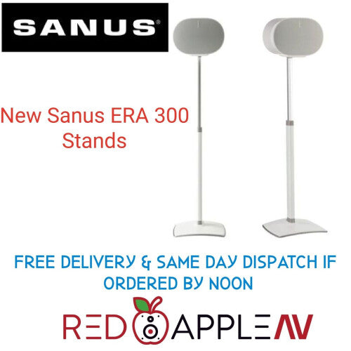 SANUS WSSE3A2 Height-Adjustable Speaker Stand for Sonos Era 300 White, Pair
