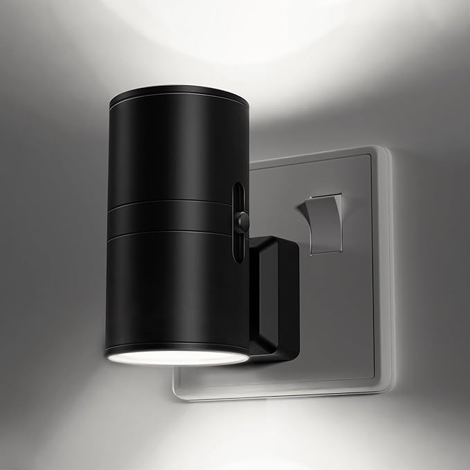 LOHAS-LED Night Light Plug in Wall, [1 Pack] Modern Night Light, Dusk to Dawn Sensor, 0-100LM Adjustable Brightness, 6000K Cool White, Dimmable Night Lights for Hallway Bedroom Stair Bathroom Toddler