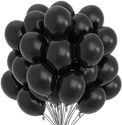50 Pcs Latex Balloons, 10 Inch, Perfect for Parties & Weddings - Black Pack