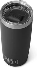 YETI Rambler 10 oz (295 ml) Tumbler with Removable Magslider Lid, Stainless Steel Vacuum Insulated Coffee Cup, Black