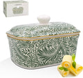 The Leonardo Collection William Morris Larkspur Butter Dishes for Kitchen & Home | Dishwasher Safe Butter Dish with Lid for Keep Butter Fresh | Durable BPA-Free Butterdish for Butter Storage