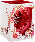 Hallmark Valentines Day Card, 3D & Pop Up Shadowbox Design, Florals & Roses, Musical, Pink, White
