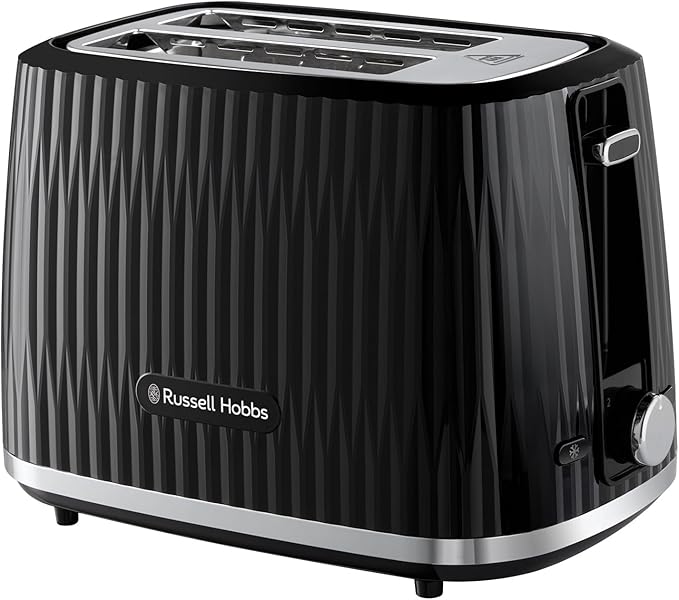 Russell Hobbs Eden 2 Slice Toaster (6 Browning settings, High lift feature, Frozen, reheat, cancel functions, Removable crumb tray, 800W, Black) 27371