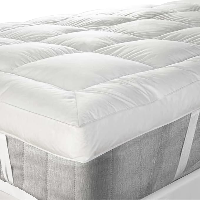 GMTEXTILE Thick Single Mattress Topper 5cm, Microfiber Single Bed Topper Single Bed Mattress Toppers Best Anti Allergenic (Single 90 X 190cm)
