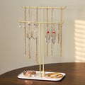 Necklace Holder jewellery Stand Organizer for Necklaces and Bracelets, Metal Display Stand, Gift for Women, Ideal for Home, Bedroom, or Vanity, Gold