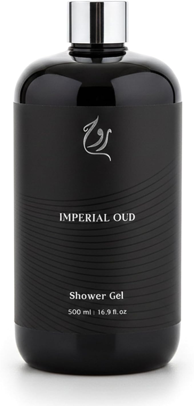 ROUH Imperial Oud Shower Gel – Luxury Body Wash for Men and Women with Long Lasting Arabian, Amber & Musk Fragrance, Moisturising and Refreshing Cleanser for All Skin Types, 500ml (Imperial Oud)