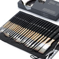 ARTIFY 25 pcs Acrylic Paint Brush Set, Artists Professional Paint Brushes with a Foldable Stand-Up Brush Holder-No Shedding, Artists Gift for Acrylic/Oil/Watercolor/Gouache/Face Painting, Art Supplies