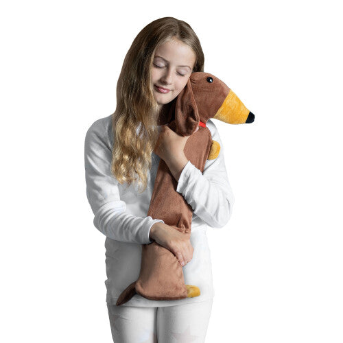 (2L SAUSAGE DOG) LIVIVO 1/2L Long Hot Water Bottle with Removable Cover