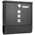 (Dark Grey) Large Mailbox Steel Wall-Mounted Letterbox Secure Key Lock Parcel Post Box